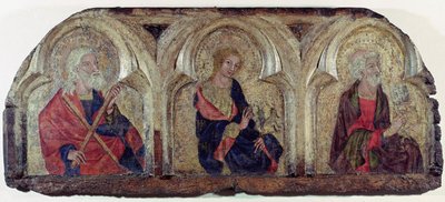 St. Andrew, St. John the Evangelist and St. Peter, from the left panel of the Roudnice Predella by Czech School